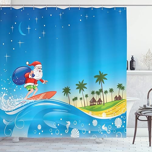 Miniatura 18 de Creative Bath cortina de regadera en tela impermeable con pintura en estéreo, de 72 x 72 pulgadas Verde Blanco Marrón,Verde Rojo Bronceado,Verde