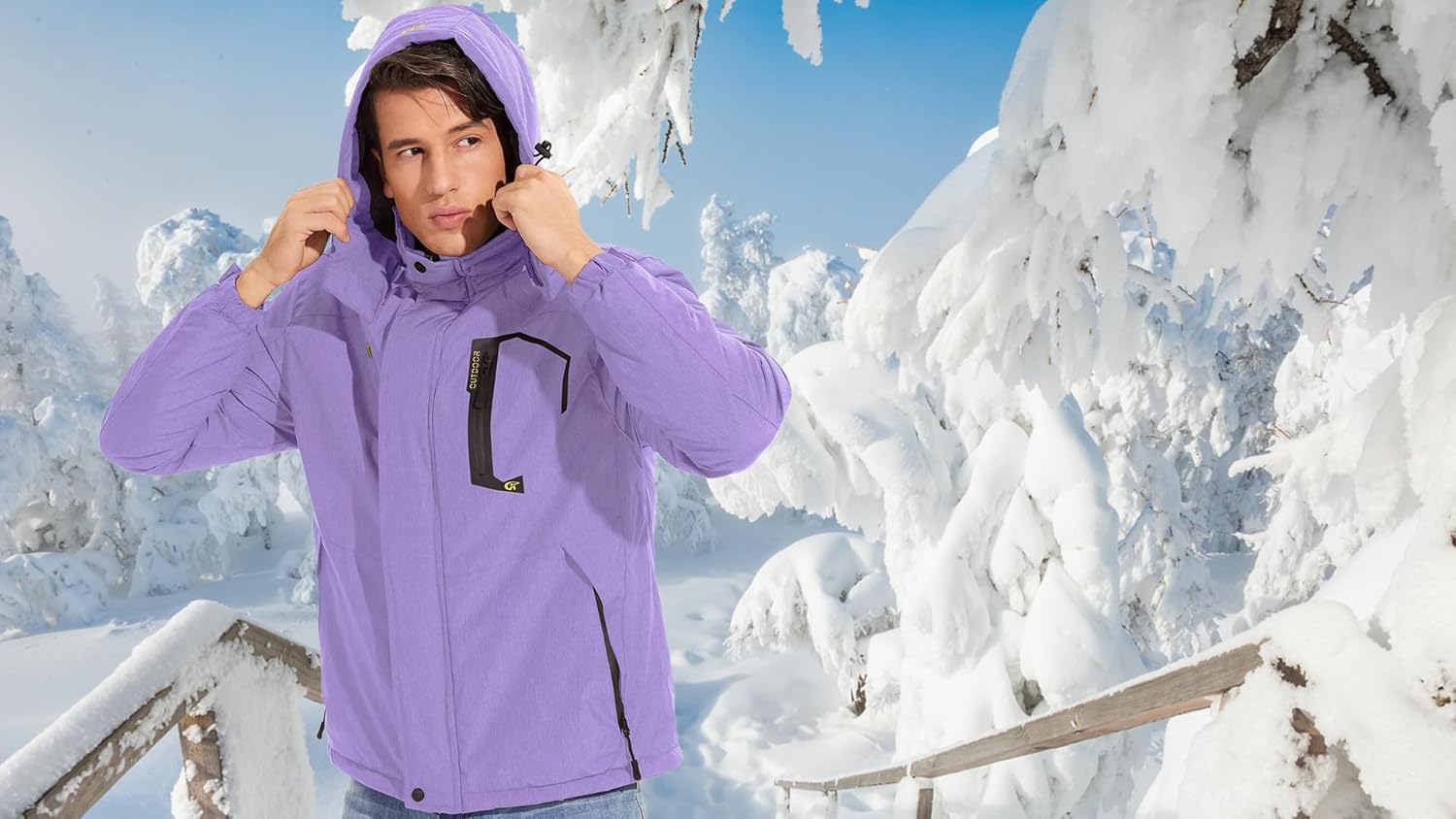 QPNGRP Mens Waterproof Ski Snowboard Jacket Winter Windproof Snow Coat - Image 3