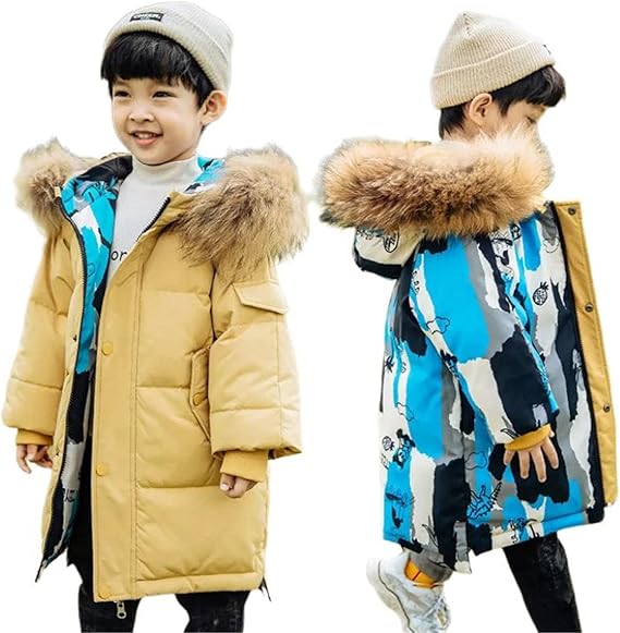 Amazon ダウンコート 子供服 ダウンコート キッズ 男の子 キッズコート 秋冬 防寒 暖かい ダウンコート キッズ 女の子 可愛い 子供 ダウンジャケット アウター 防寒 おしゃれ フード付き 通学 キッズ服 両面着用 黒 赤 コート ジャケット 通販