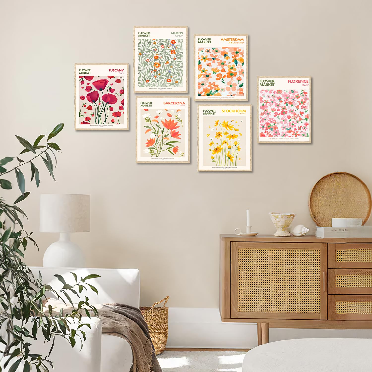 Poster Su Tela Floreale Italiano Stile Retrò – Decorazione 30x45 Cm Per Casa E Ufficio