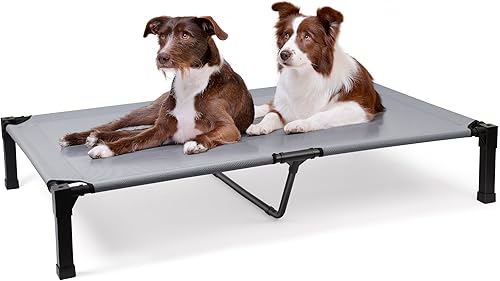 Miniatura 1 de Heeyoo Cama elevada para perro, cuna elevada para mascotas con malla transpirable lavable a prueba de mordidas y marco de metal, cama portátil para