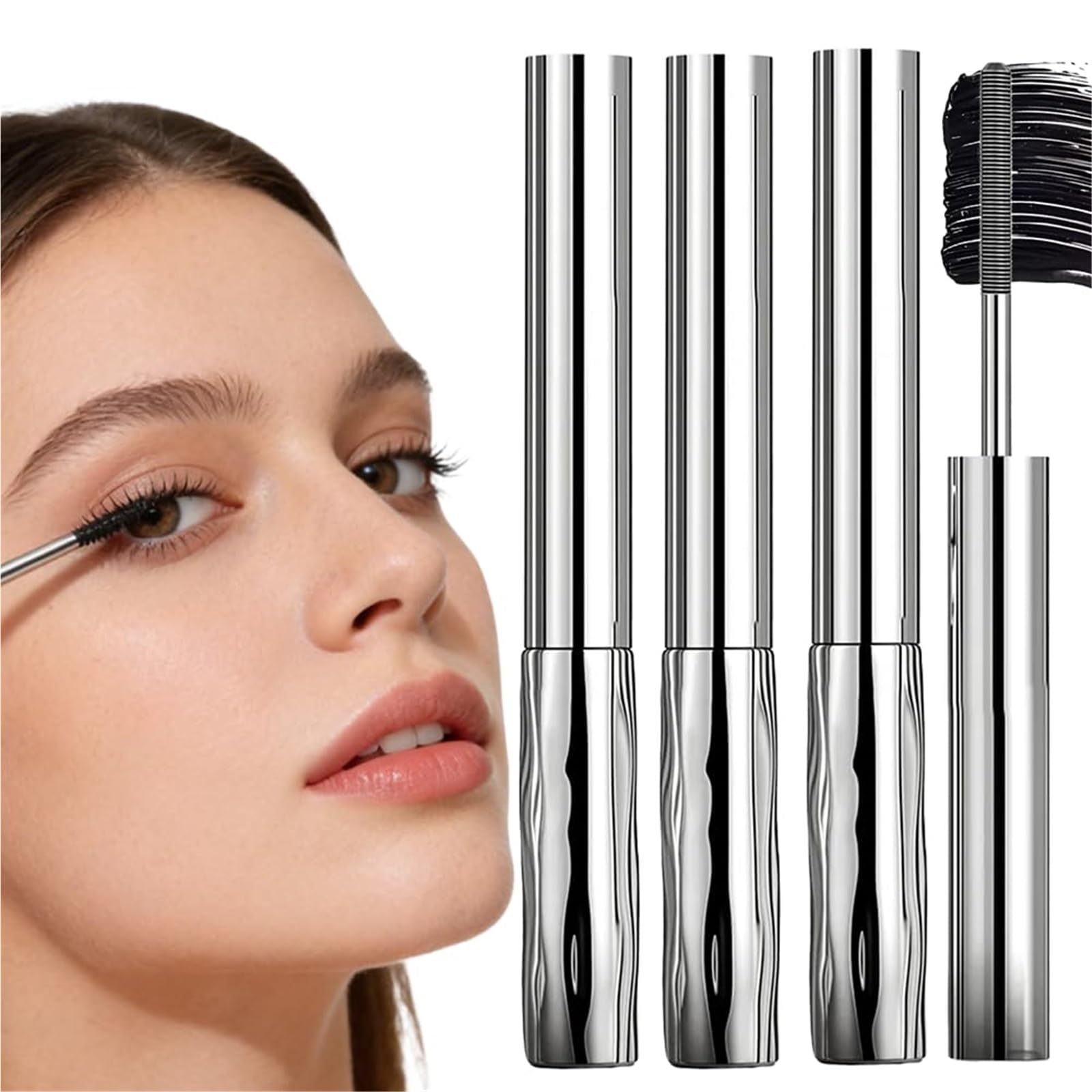 Mascara Con Spazzola In Metallo 3D Mascara Con Bacchetta di Metallo Primer for Ciglia Tubolare Ferro Arricciacapelli Lungo Impermeabile Senza Spazzole for Naturali E Sbavature(3)