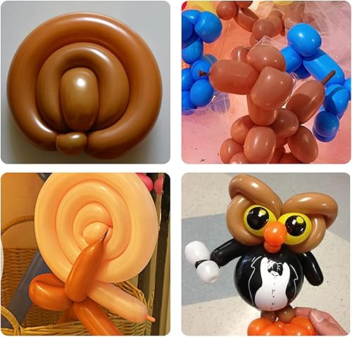 Vista 36 de 100 globos mágicos largos de látex trenzado de 260 Q para forma de animal, cumpleaños, payasos (blanco)