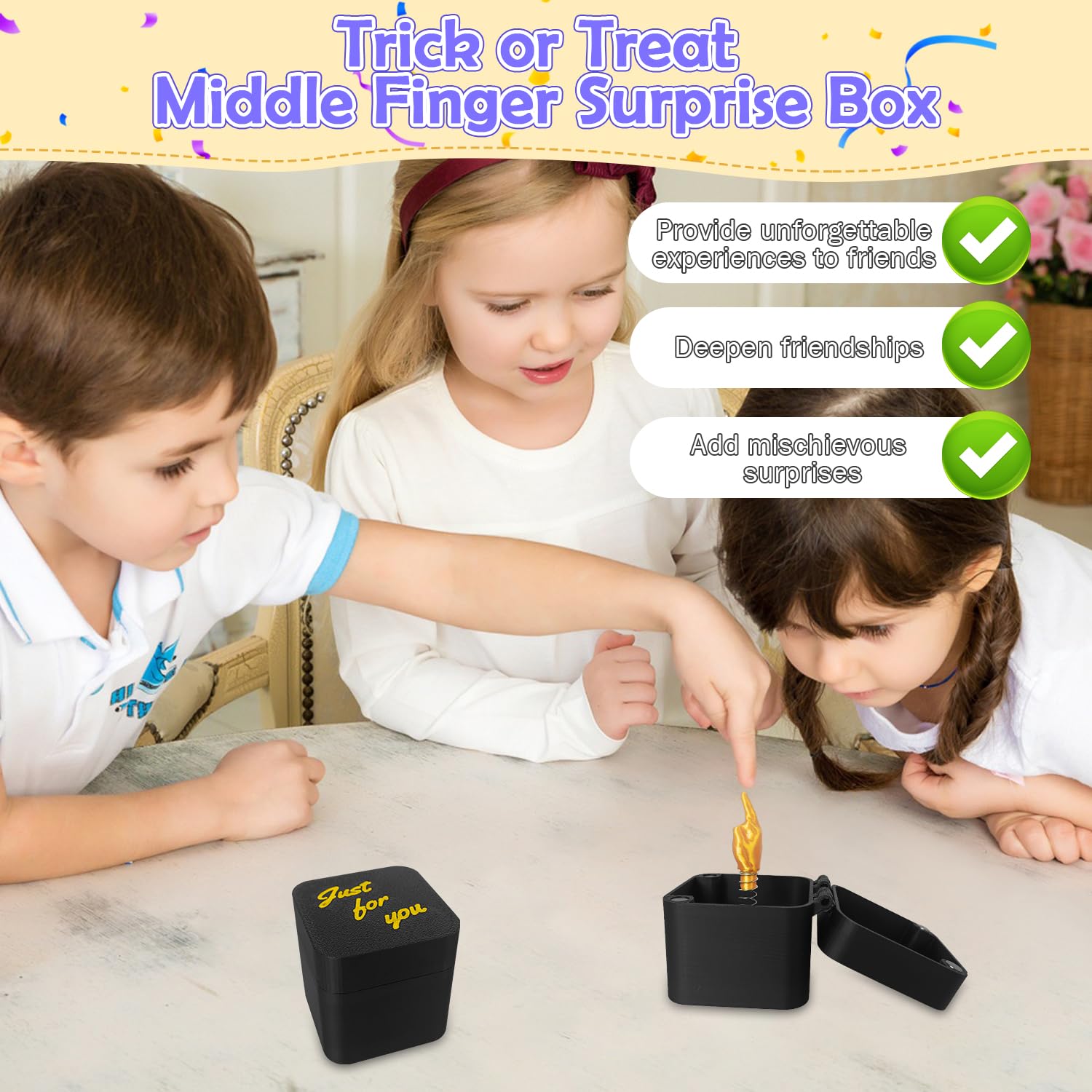 2 Cajas De Dedo Medio Con Resorte – Broma Divertida De 5 Cm Con Mensaje 'Just For You' Para Regalos Navideños