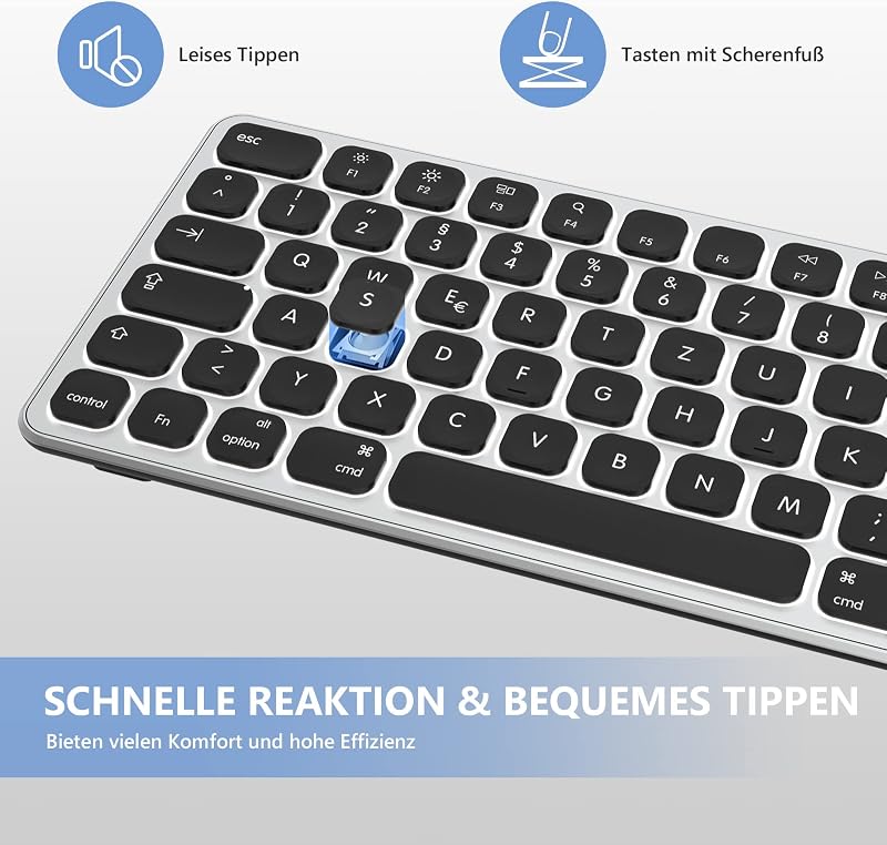 seenda Vezetékes Háttérvilágítású Mac Billentyűzet, USB és Type C Csatlakozással, Német QWERTZ Kiosztással, Apple iMac, MacBook Pro/Air Komp