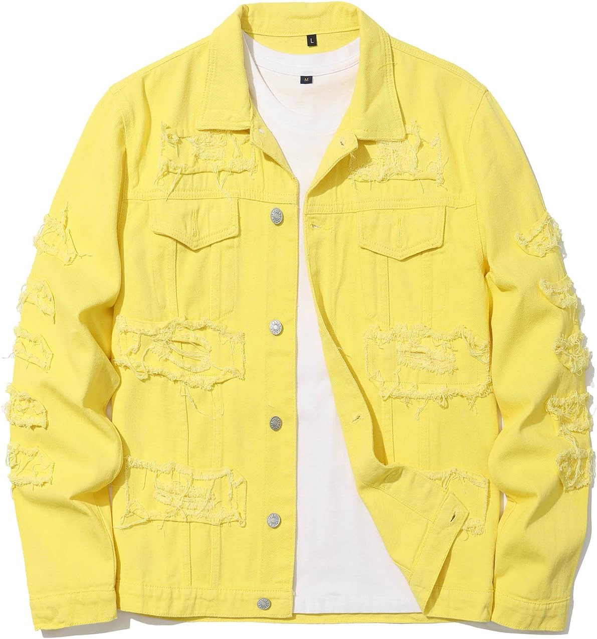 Men`s Classic Ripped Hip Hop Motorcycle Denim Jacket