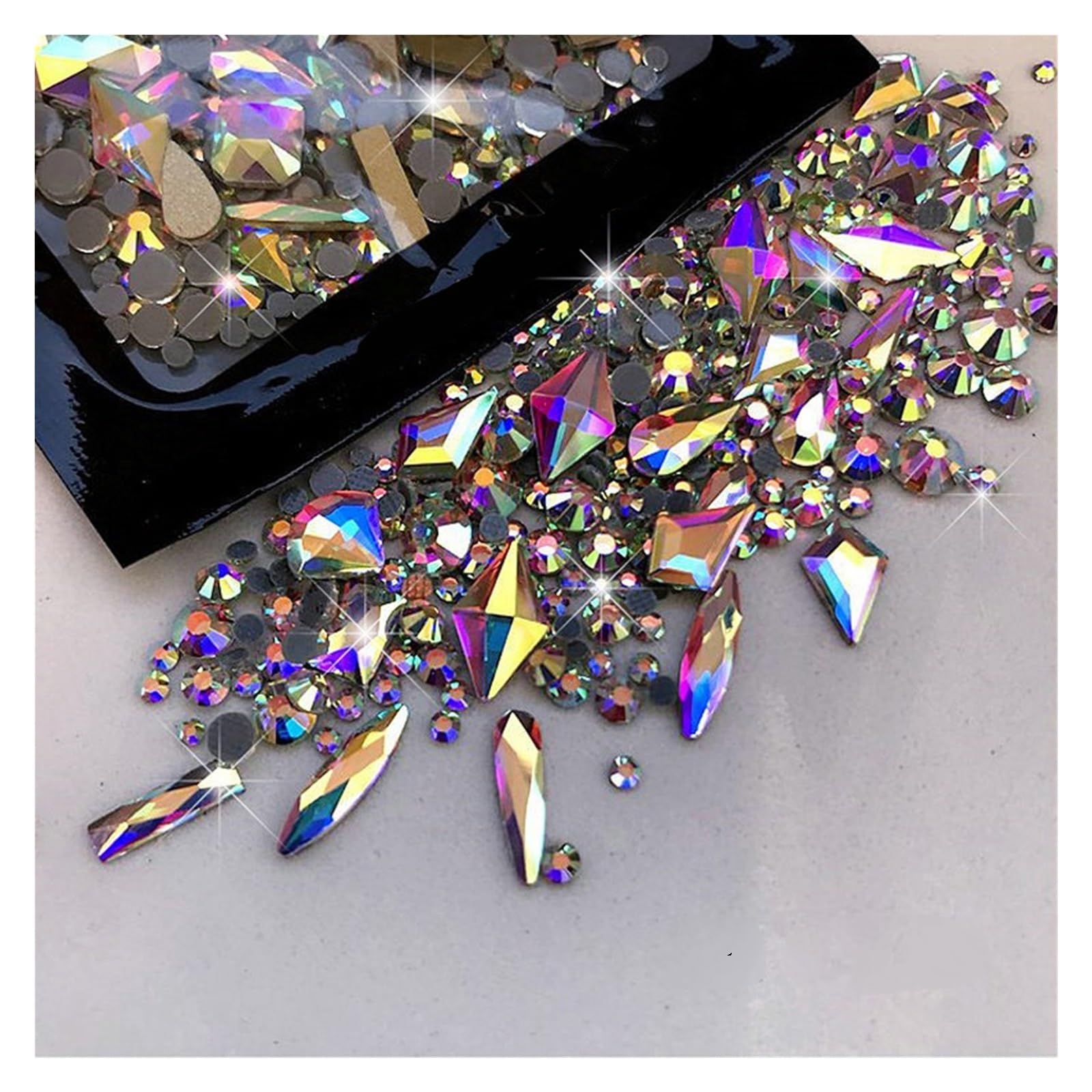 3D Nail Rhinestone Charms Mixed Flatback Gems 150Pcs Manicure Nail Salon