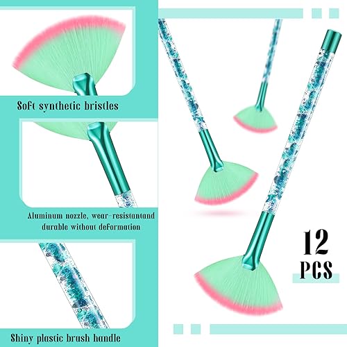 Miniatura 44 de Nuenen 12 cepillos faciales suaves para abanicos, aplicadores de ácido para barro, crema, rubor, maquillaje, cáscara, glicólico, multiuso