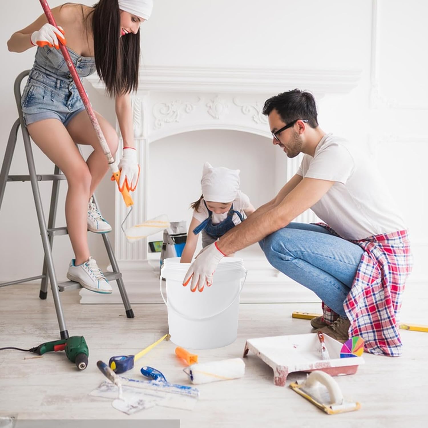 8 Pack Paint Buckets for Painting 2 Quart Paint Cans with Lids & Handles Empty Paint Cans 1/2 Gallon Paint Can Paint Pail Plastic Paint Containers for Leftover Paint Pigment Varnish Storage - Image 7