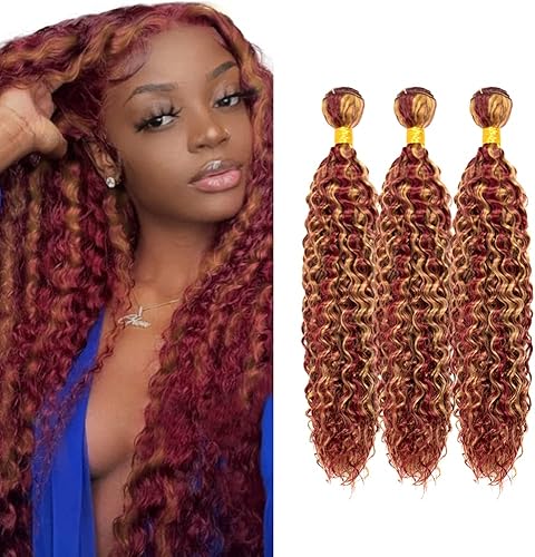 Vinmdonm P1B99J Human Hair Bundles Ombre Burgundy Body Wave 3 Bundles 26 28 30 i