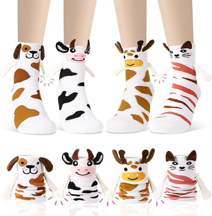Calcetines Magnéticos Pareja Animales Lindos Algodón Multicolor miniatura 2