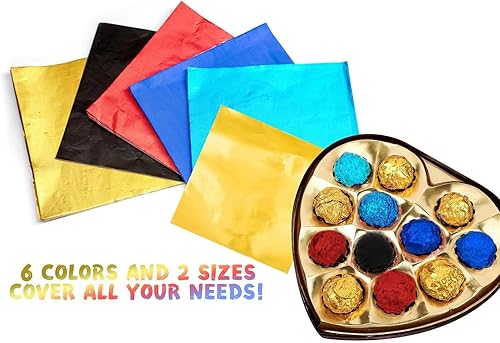 Miniatura 4 de 100 envoltorios grandes de barra de caramelo envoltorios de barra de chocolate de 78 x 78 pulgadas envoltorios de aluminio azul hojas de embalaje