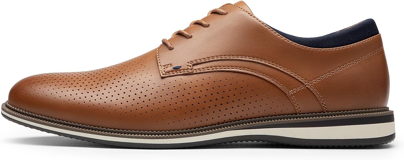 Rihero Men's Casual Dress Shoes Business Formal Oxford for Work Office | Breathable Upper, Plush Padding, Anti-Slip Outsole, Commutes, Trips, Weddings, Formal Events, Pairs With Daily Relaxed Styles