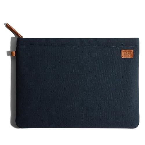 DailyObjects Solid Midnight Blue Skipper Sleeve for MacBook 13 Inch | Stylish Durable Polycotton Canvas Material for Laptops, iPads | Zip Closure & Soft Cotton Inner Lining with Printed Slip Pockets