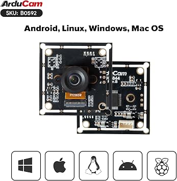 Arducam 120fps Monochrome Global Shutter USB Camera Module, 800P High Speed UVC Webcam with 130D Wide Angle M12 Lens, for PC, Laptop, Android Devices & Raspberry Pi