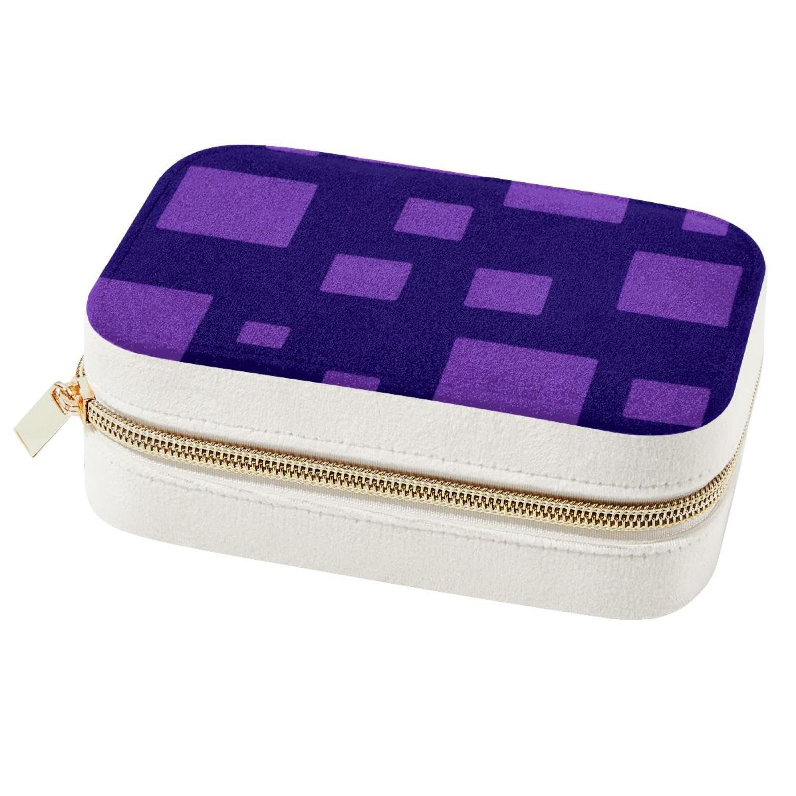 Petite boîte à bijoux pour femmes organiseur carré double couche
