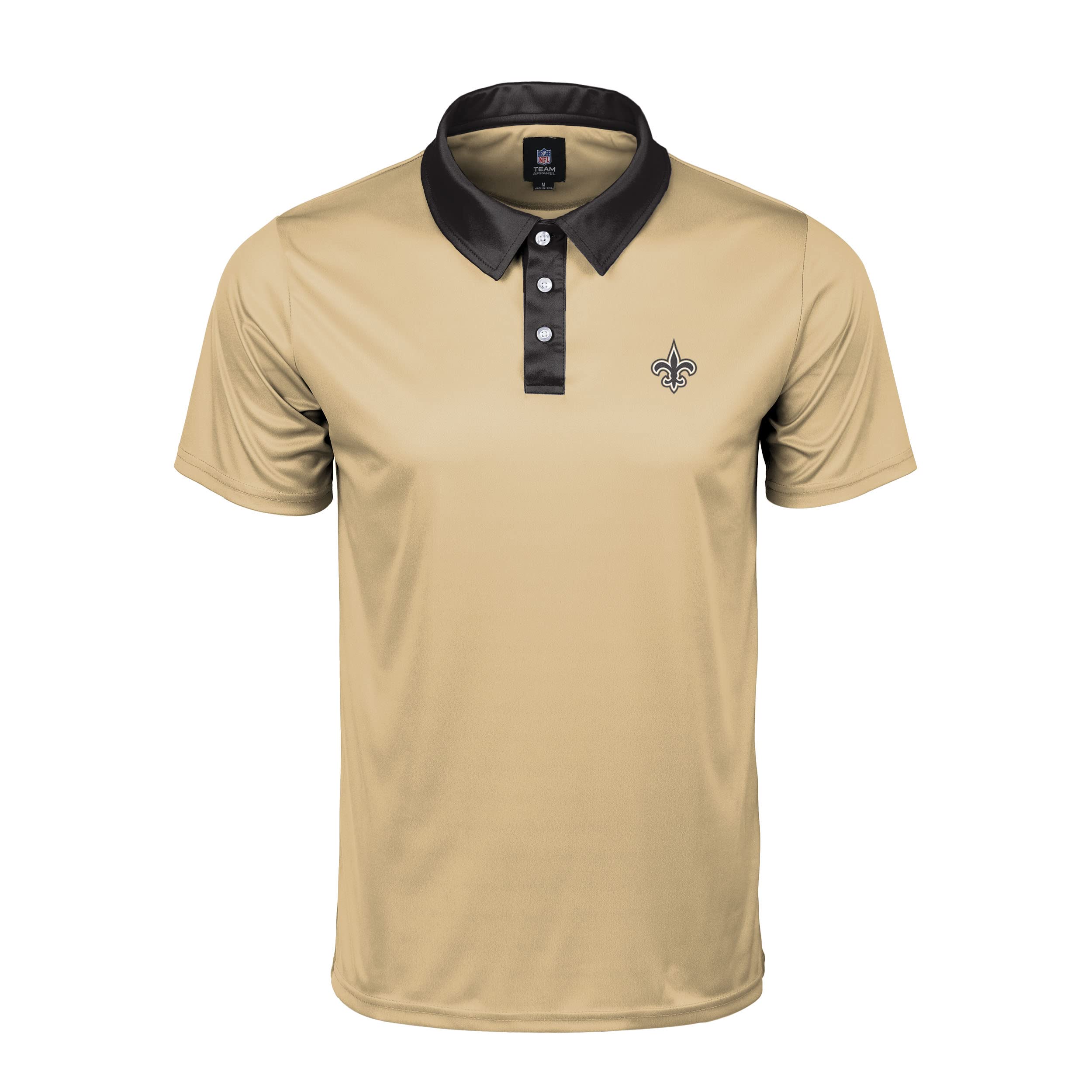 FOCO Men's NFL Team Logo Polo Short Sleeve Polyester Shirt, Nightcap, Large