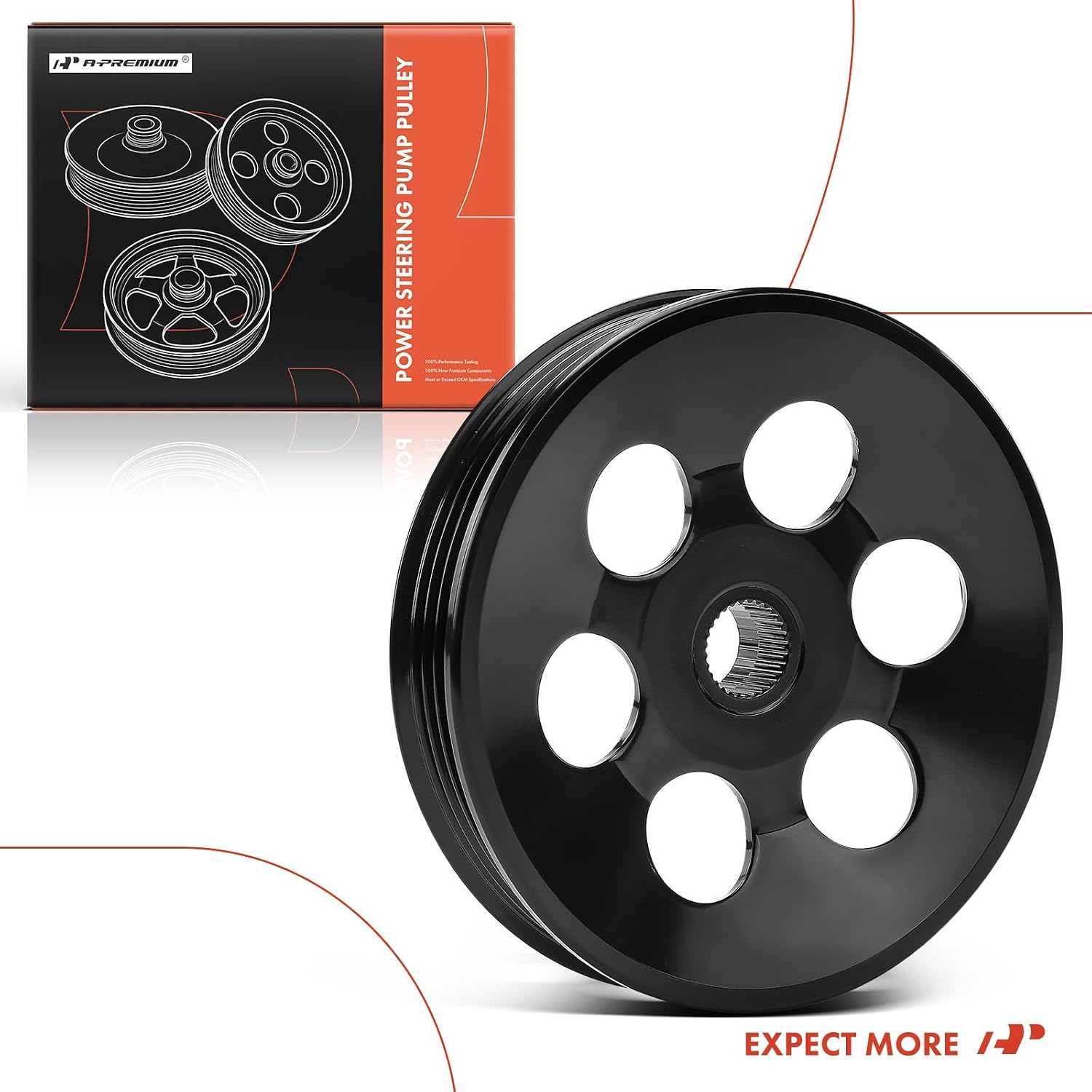 A-Premium Power Steering Pump Pulley Compatible with Honda CR-V 1997-2001, Civic 1992-2000, Civic del Sol 1993-1997, Accord 1994-2002, Odyssey 1995-1998 & Acura CL 1997-1999, 1.5L 1.6L 2.0L 2.2L 2.3L