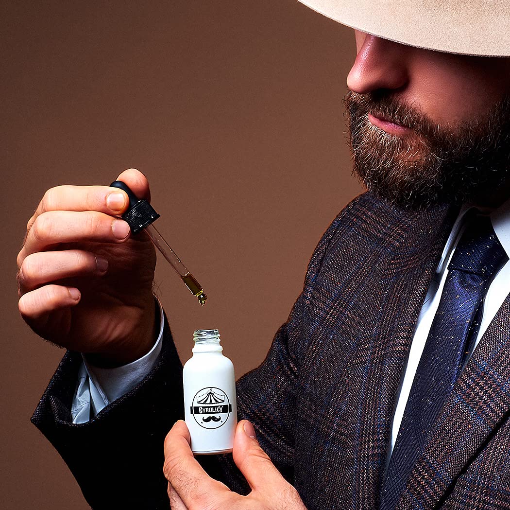 Cyrulicy wysokiej jakości olejek do brody Siłacz | naturalny skład | olejek do brody o zapachu drewna i orientalnych żywic | idealny na prezent dla brodacza | 10 ml/30 ml (Drzewne, 30 ml)