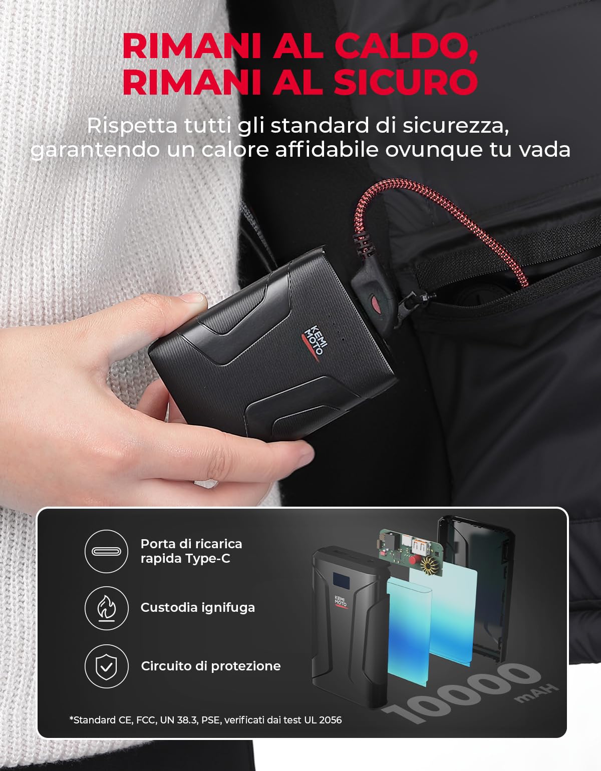 KEMIMOTO Gilet Riscaldato Donna, Elettrico Gilet Riscaldato con Telecomando APP, Giubbotti Riscaldati con Batteria da 10000 mAh per Sci, Escursionismo, Campeggio e Attività all'aperto