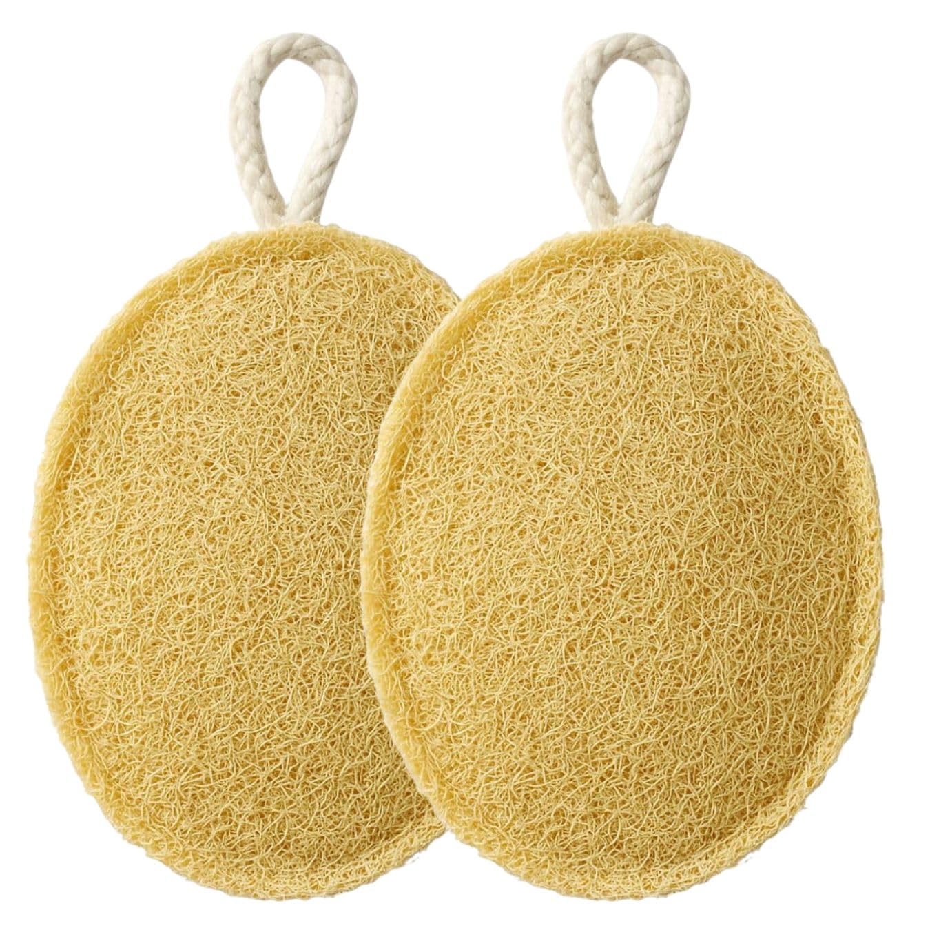 Oval Shape Loofahs & Sponges Natural Loofah/luffa Sponge Scrubber | Skin Friendly Light Weight Chemical free Eco Friendly for Bathing Men & Women (Pack of 2)-image-45