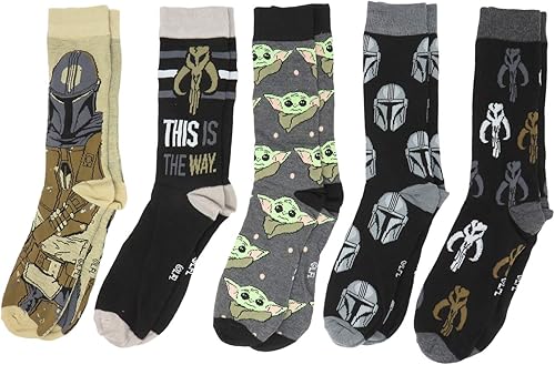 Star Wars The Mandalorian Baby Yoda - Paquete de 5 pares de calcetines