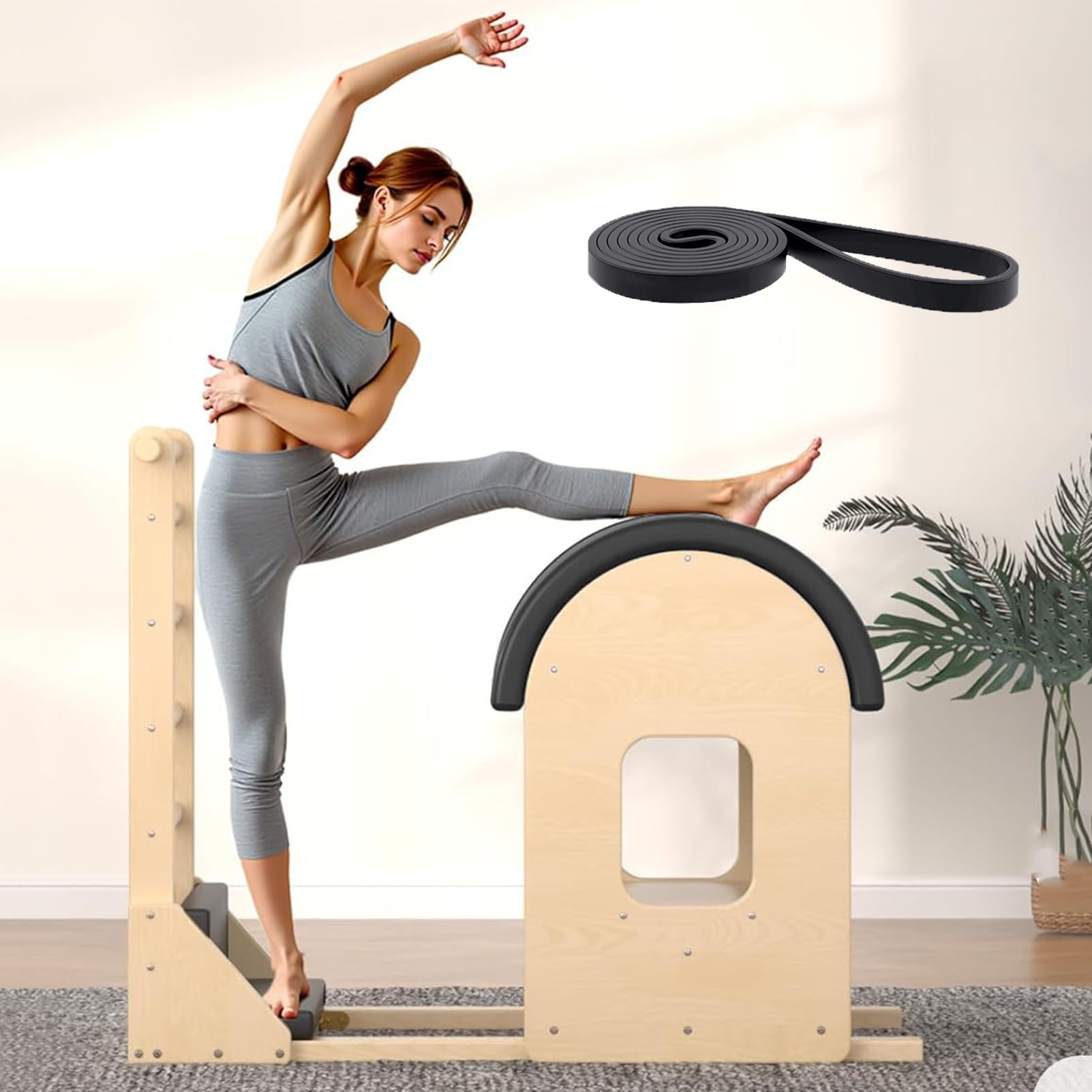 Pilates Ladder Barrel, Correttore Per La Colonna Vertebrale In Legno, Attrezzo Pilates Per L'Allenamento A Casa, Arco Per Esercizi A Scala Per Equilibrio, Rafforzamento Del Core E Stretching Black