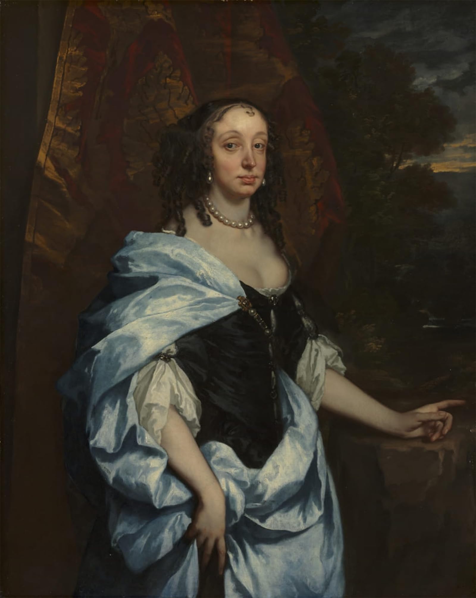 SERENDIPITP Abstract Painting Mural Print Picture Wall Decor Painting Portrait of Mrs Leneve by Peter Lely Vintage Wall Artwork for Home Decor 60x90cm