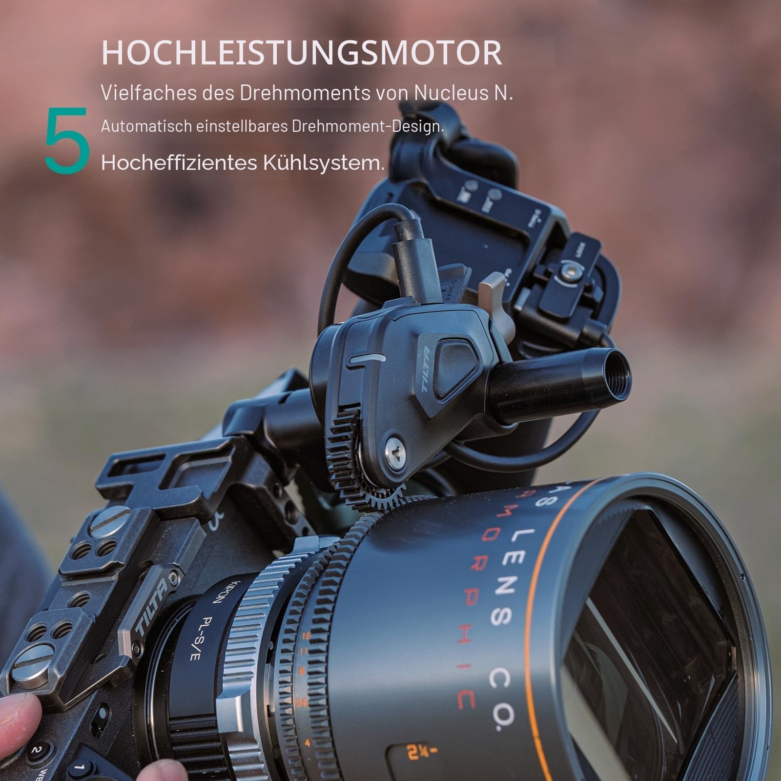 Tilta Nucleus Nano II Follow Focus Drahtloses Objektivsteuersystem WLC-T05 | Inkl. Motor, USB-C Stromkabel, Handrad Controller, Kompatibel mit Nucleus M/Nano, DJI Ronin Gimbals, Kameras