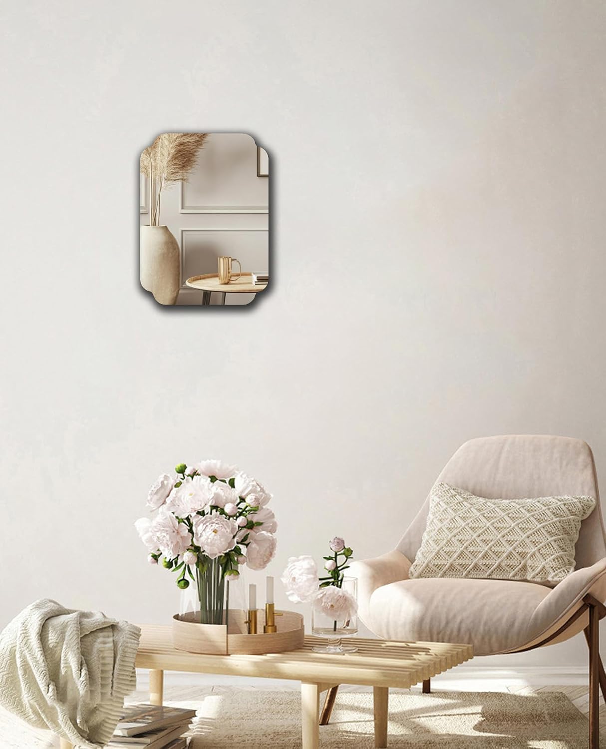 Rectangular Acrylic Mirror Anti-Scratch Unbreakable Shatterproof HD Tempered Wall Decorative Mirrors for Restaurant Bedroom Kitchen Office Gym(Rectangular 1,11.81 "x 15.75")
