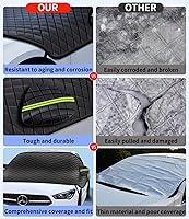 Vista 5 de Ajuste personalizado para cubiertas de parabrisas Nissan, 8 capas de protección impermeable y a prueba de viento, defensa contra escarcha, hielo