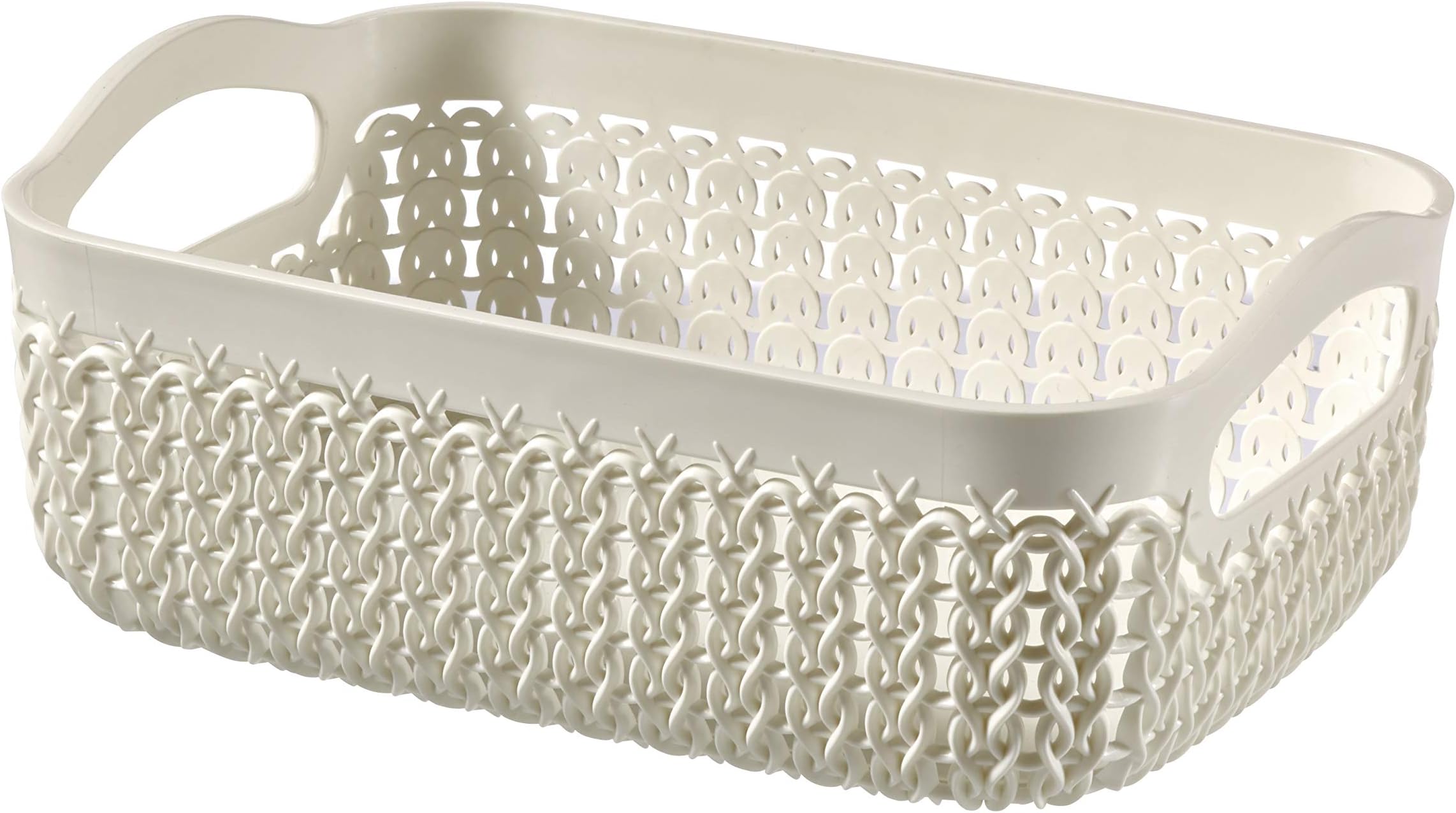 Curver,Knit,Mini Basket Square,1.3L,Off White Color