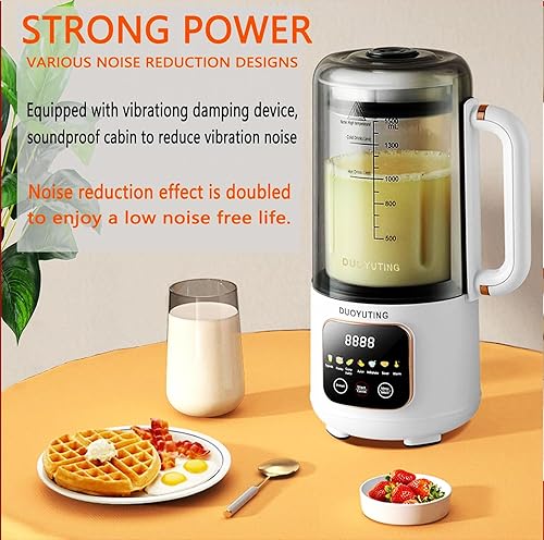 Miniatura 7 de Máquina de leche de soja de 47 onzas, máquina de leche de nueces, exprimidor de frutas, leche casera automática, leche de avena, leche de coco,