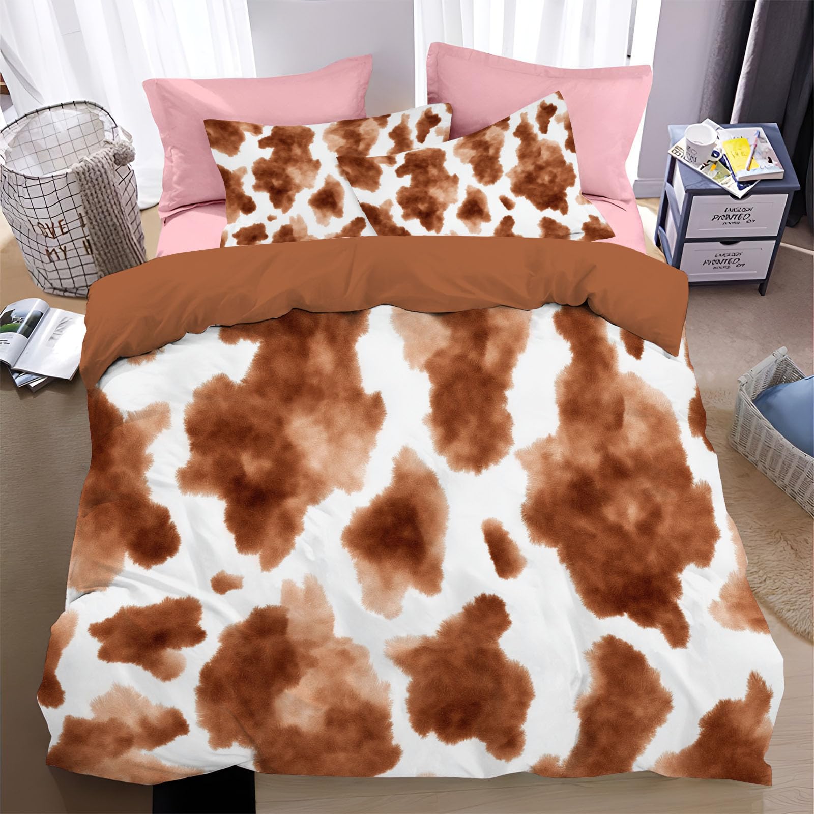 Housse de couette ado et adulte motif taches de vache pour une chambre tendance