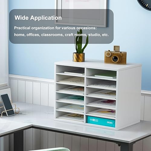 Vista 96 de PAG Organizador de literatura de madera para encimera, buzón de estudiante para aula, soporte de papel de escritorio para oficina, hogar, escuela