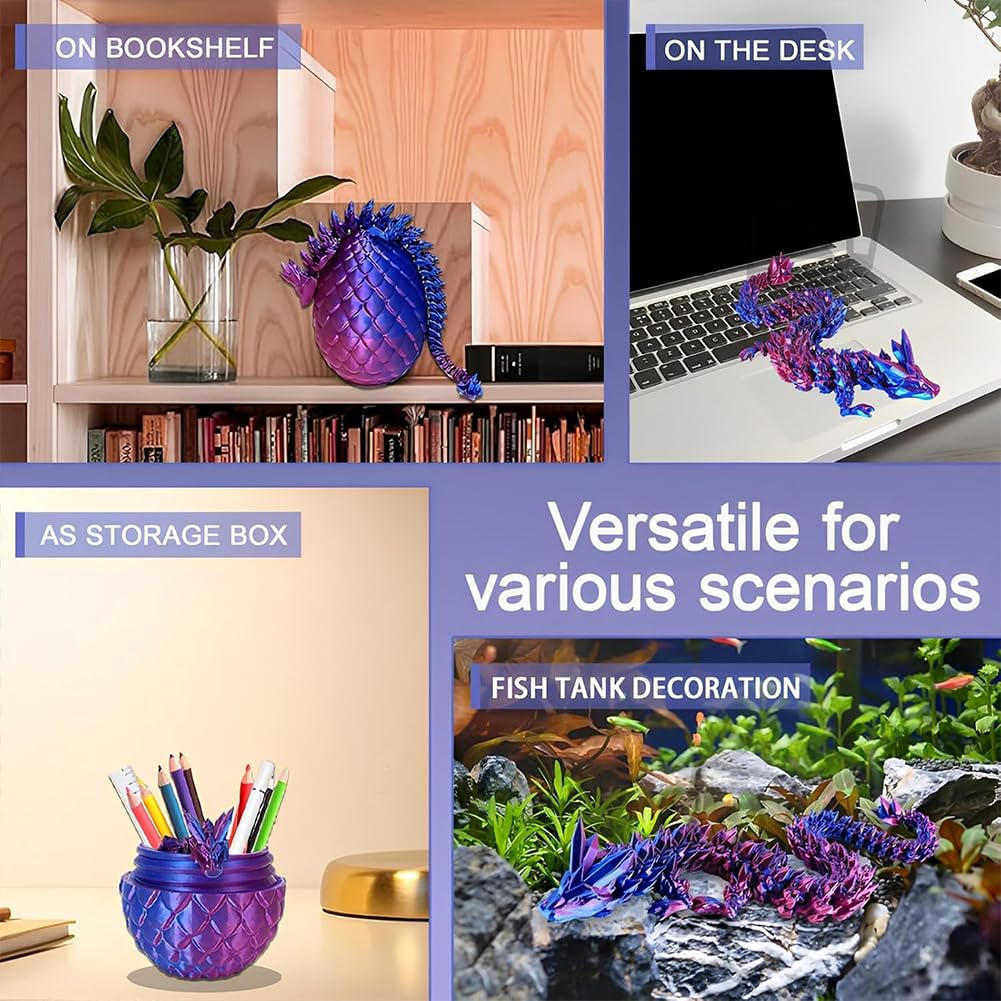3D Dragon Cake Decorations Purple Dragon CakeTopper Blue Black Balls Cake Decor Fantasy Themed Cake Decor for Birthdays,Girl Showers & Medieval Events (Purple) - Image 4