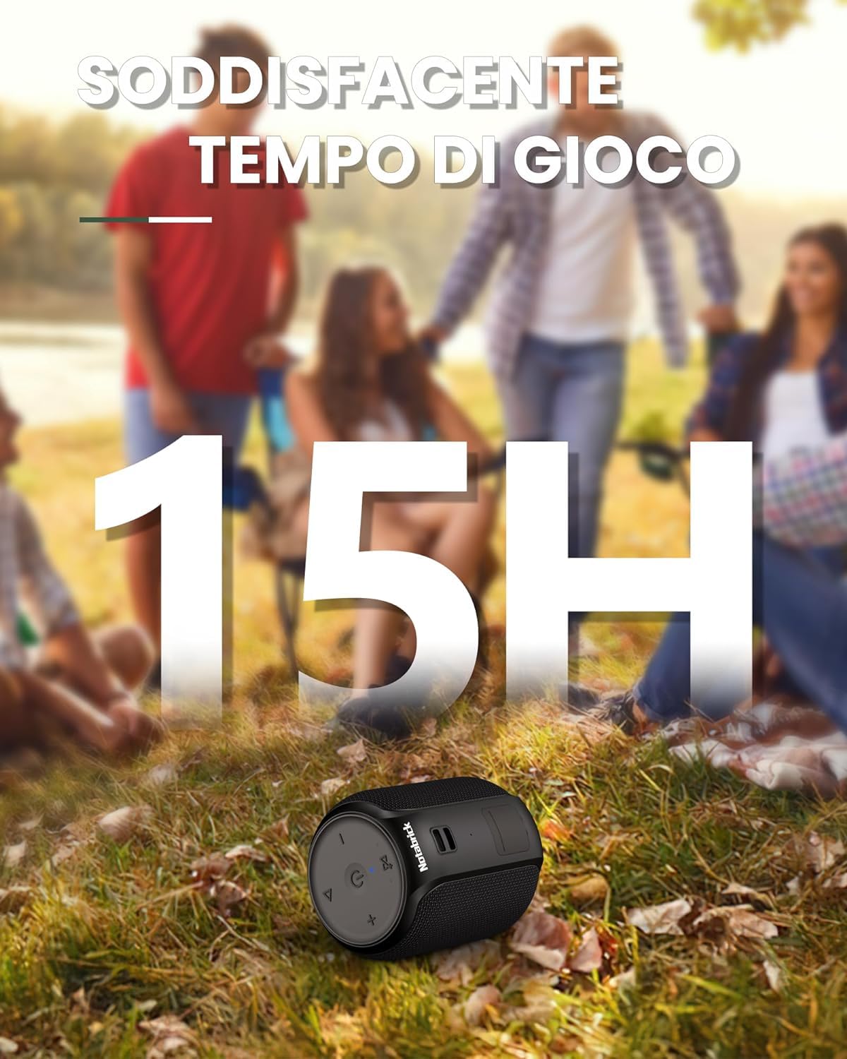 NOTABRICK Bluetooth Speaker with15W, IPX67 Waterproof Portable Speakers Bluetooth Wireless V5.0 — view 4