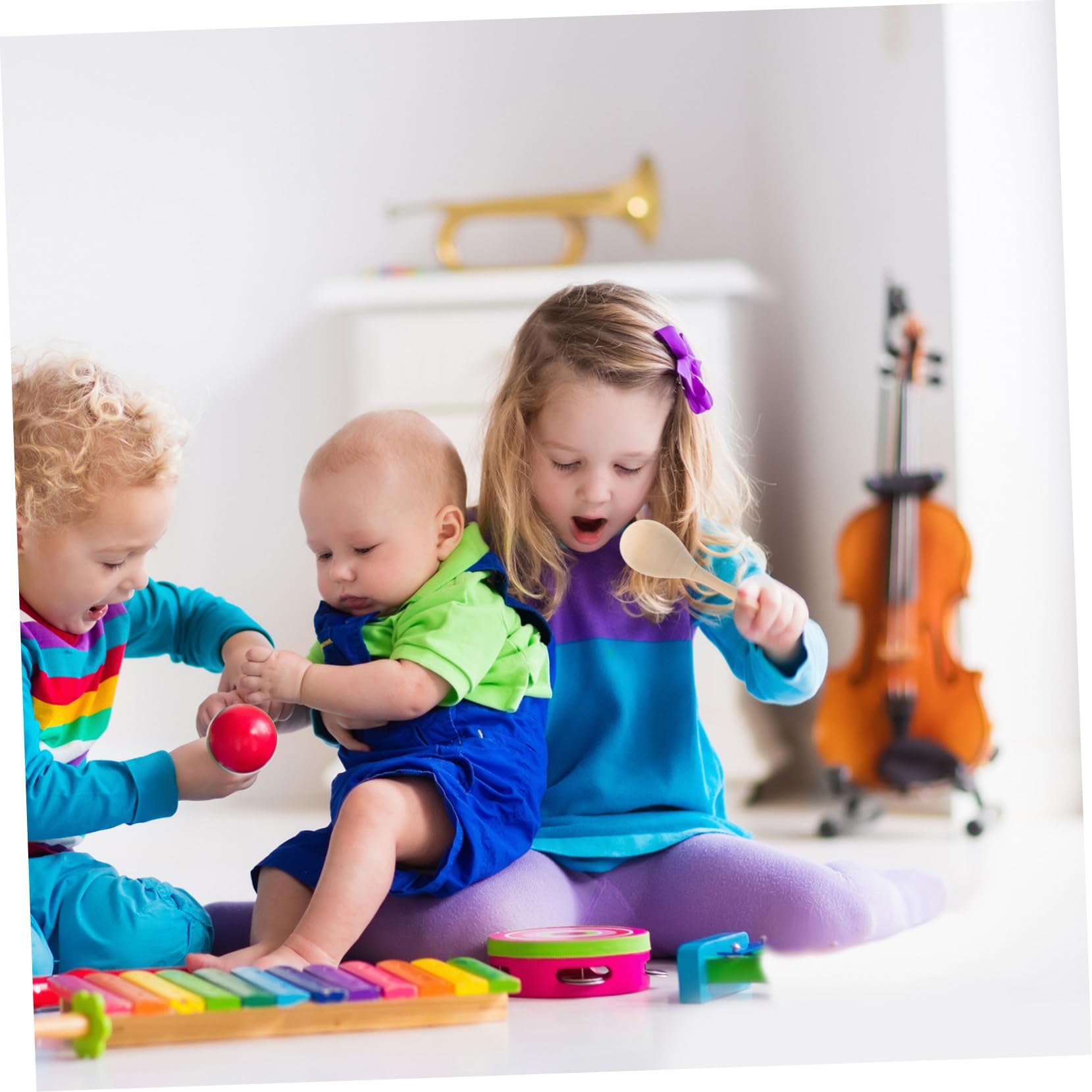 minkissy Maracas in Legno 12 Pezzi per Ragazzo Ragazza Design Creativo e Compatto, Strumento Musicale Fai da Te per Casa e Aula di Scuola
