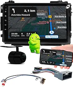H-TECH Multimidia 9 Polegadas Android HRV 2015 a 2021 2GB + 32GB Android Auto CarPlay + Câmera de Ré
