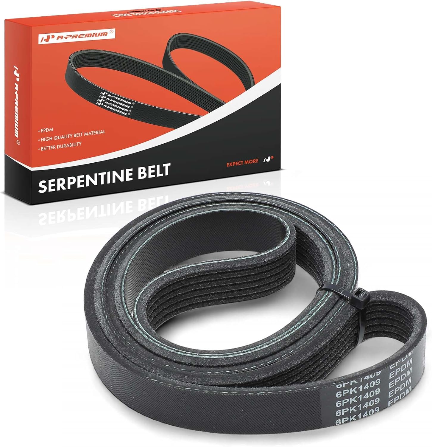 A-Premium Serpentine Belt 55.46 In For Chevrolet, Mercedes-Benz, Kenworth, Freightliner & International Harvester Cars - Cruze 2011, Sonic 2012, Sprinter 2500 2010-2019 & More