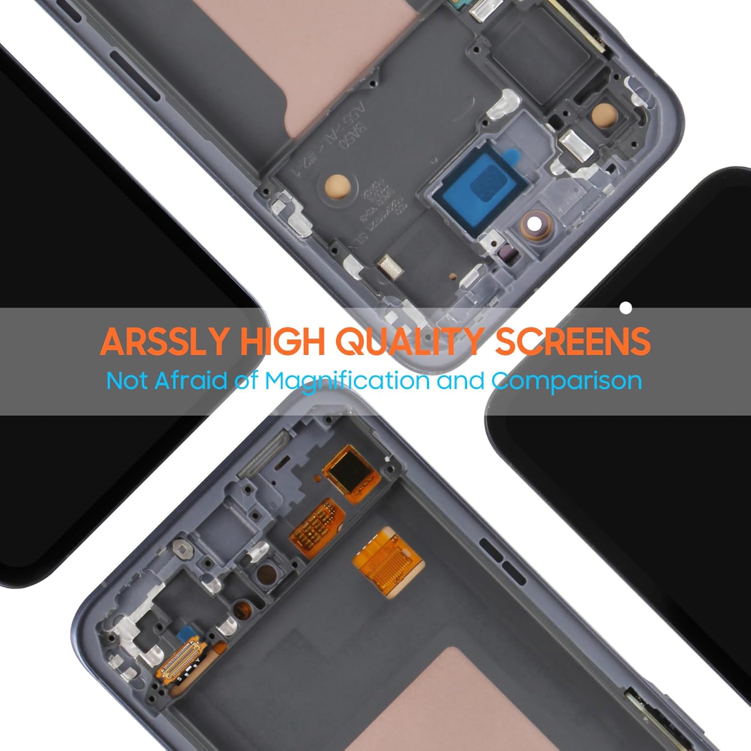 OLED for Samsung Galaxy A55 5G A556 LCD Screen Replacement - for Galaxy A55 5G LCD Digitizer Touchscreen A556B SM-A556B/DS SM-A556E Glass Sensor Assembly Kits (with Frame, Support Fingerprint)