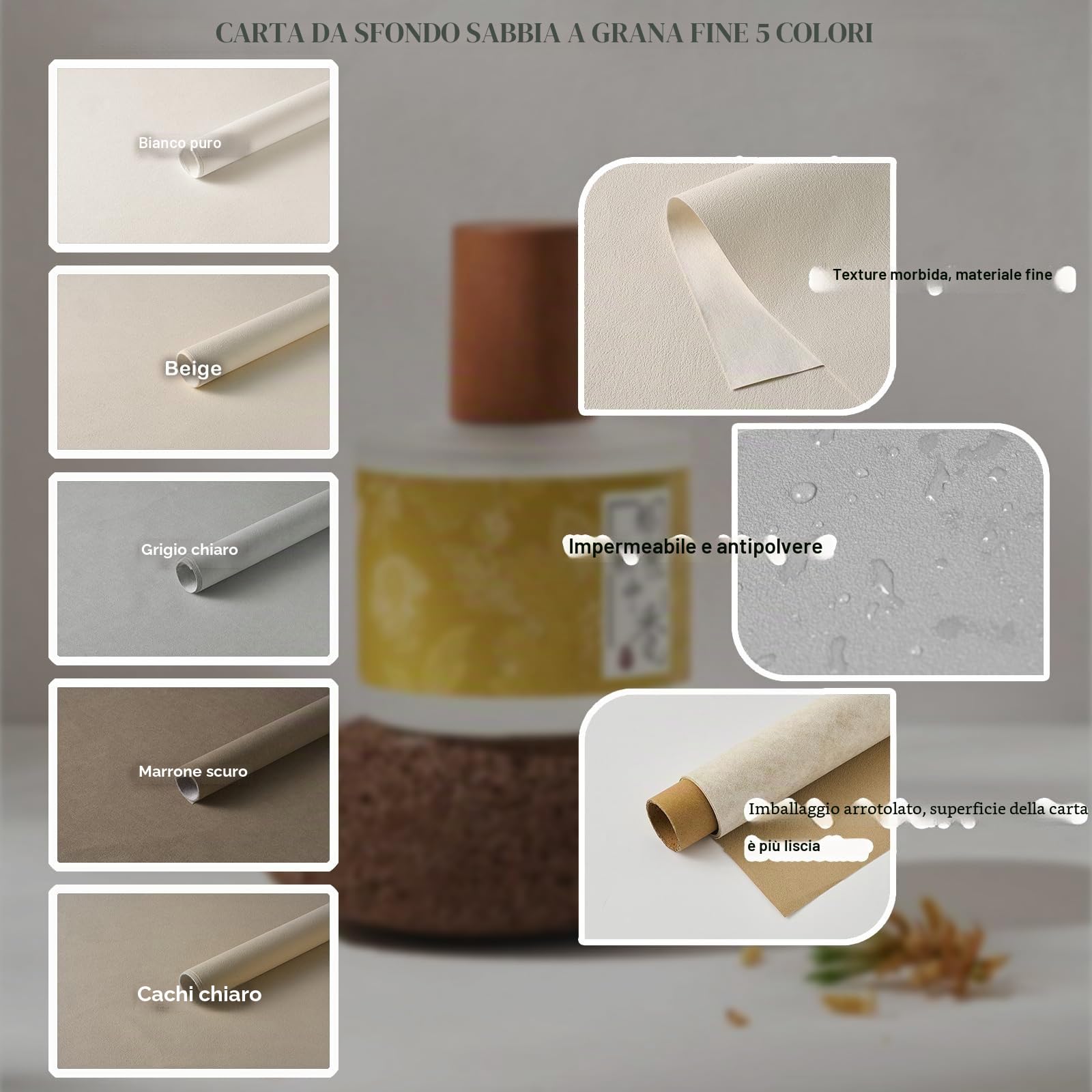 5 sfondi fotografici da parete in tessuto di carta non rughe, impermeabili, riutilizzabili, 71,1 x 53,3 cm, per foto, cibo, cosmetici, trucco, borsa, design originale