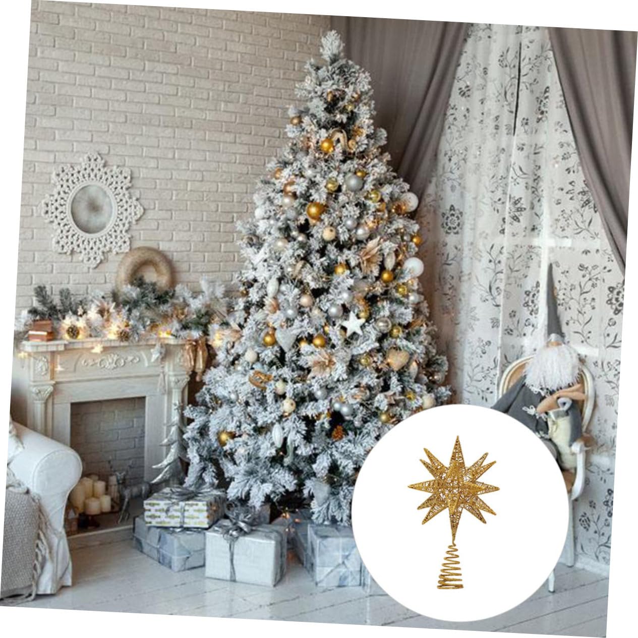 MAGICLULU 1pezzi Decorazione Natalizia Forma di Stella Oggetto Decorativo per Finestre Articolo per Festival Accessorio per Albero di Natale