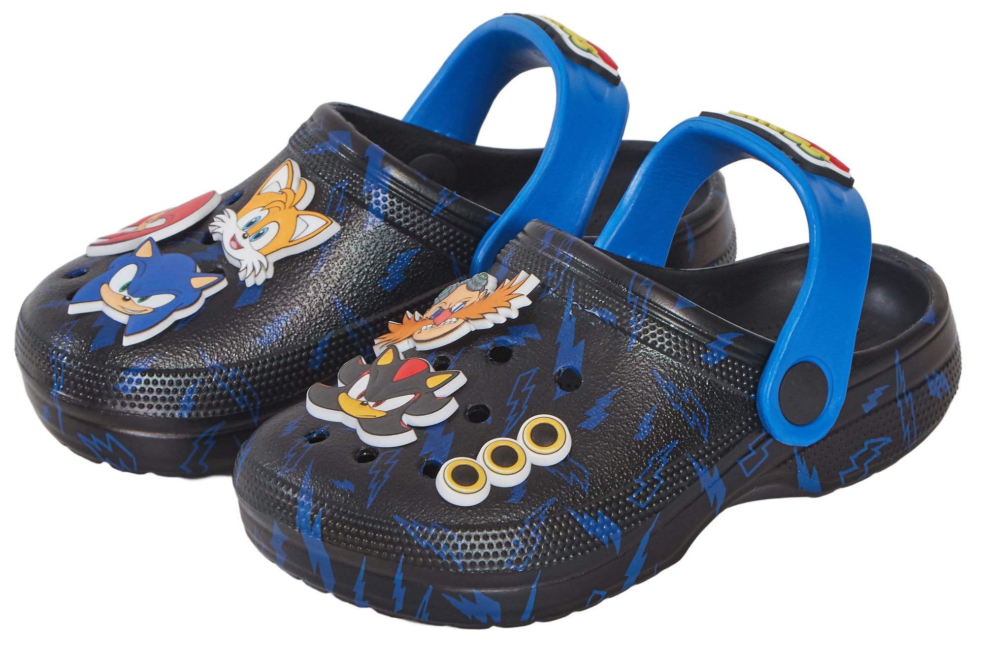 Sonic The Hedgehog Zuecos Charms niños niñas Sandalias niños Verano Sandalias con Correa en el Tobillo Zapatos de Playa