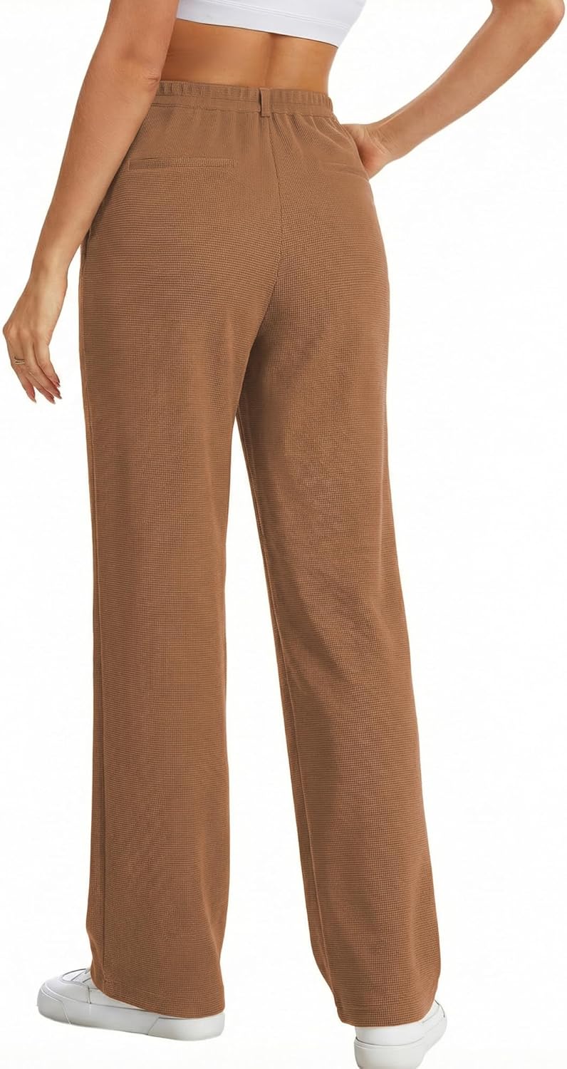 Feiersi Womens Wide Leg Pants Stretchy Work Dress Pants High Waist Business Casual Slacks Trousers 28" - Image 2