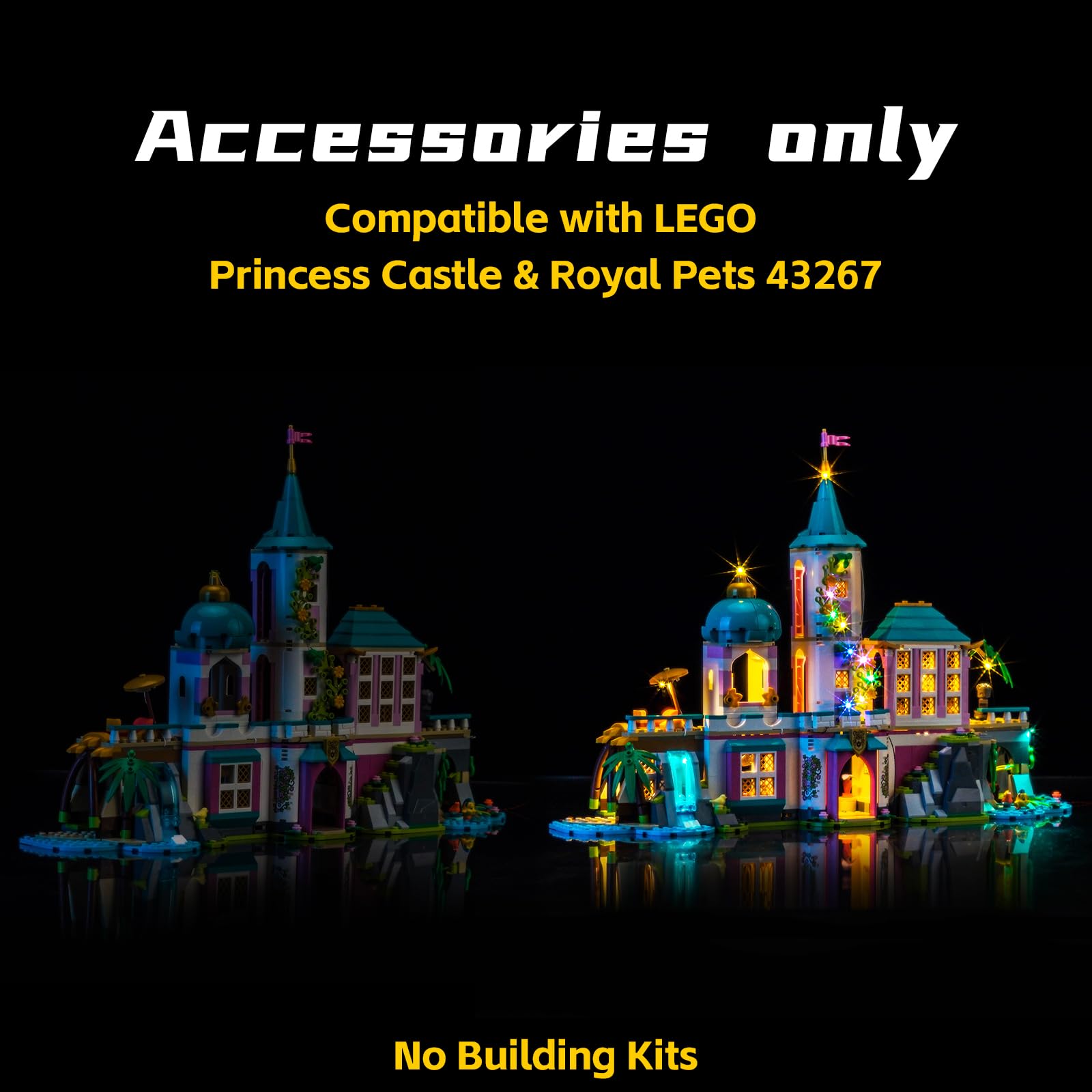 Remote Control Led Light Set Compatible with Lego Princess Castle & Royal Pets 43267 (No Model) - Image 3