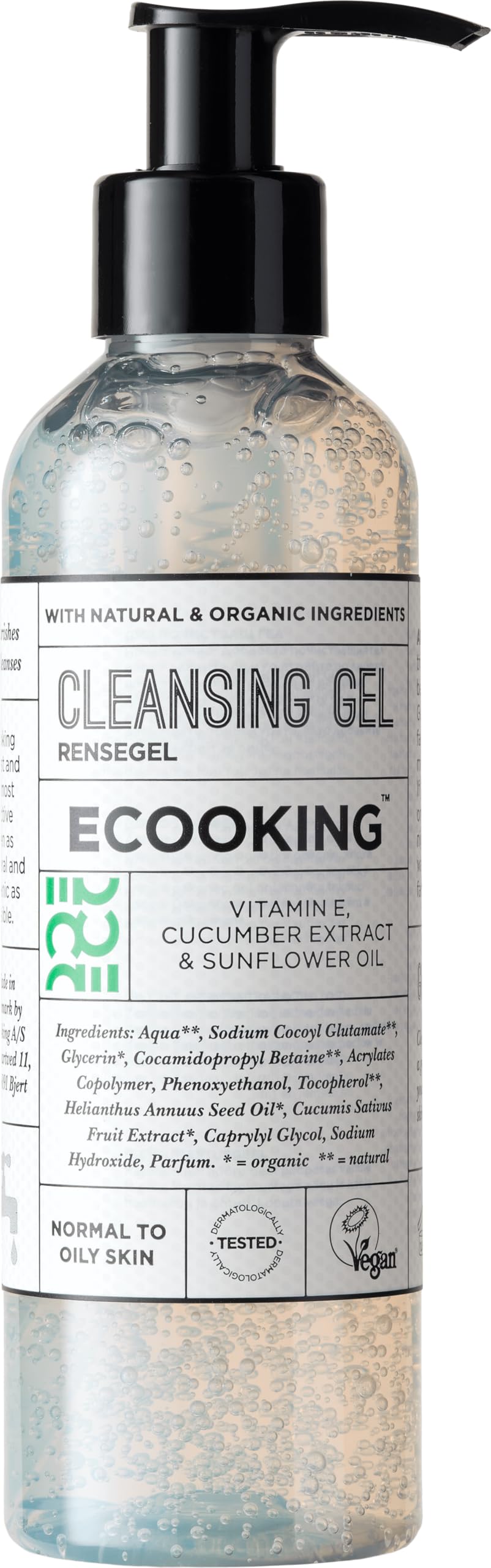 ECOOKINGCleansing Gel - 200 ml Bottle - Gentle and Effective Face Wash for All Skin Types