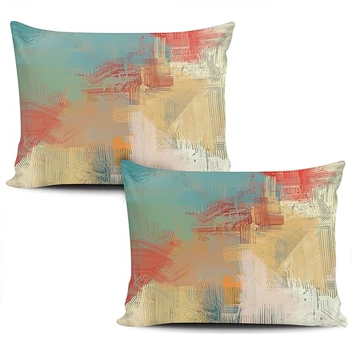 Juego de 2 fundas de cojín de arte abstracto de 12 x 20 pulgadas, fundas de cojín decorativas para decoración del hogar, fundas decorativas para
