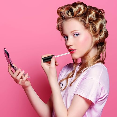 Miniatura 7 de Patelai Paquete de 50 recipientes vacíos de brillo de labios de 0.3 fl oz, botellas transparentes recargables de bálsamo labial, tubos de plástico