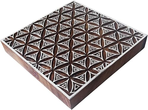 Miniatura 7 de Royal Kraft Bloque de impresión de madera cuadrado - DIY Henna tela textil papel arcilla cerámica sello ESIC4tag025